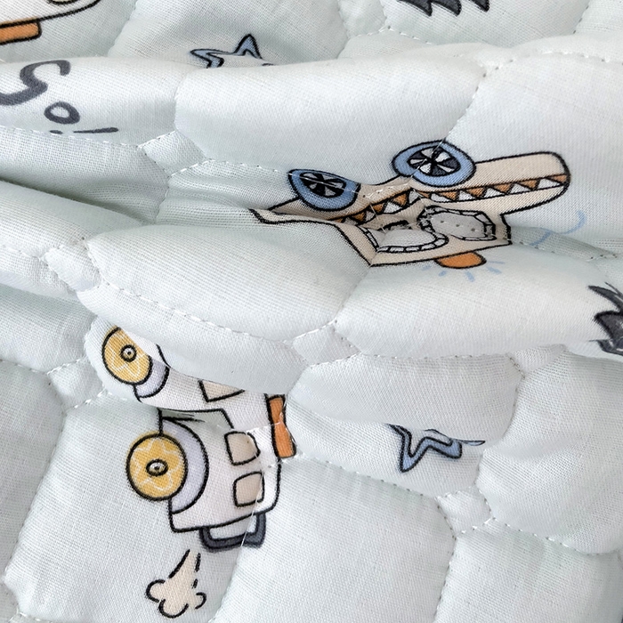 91家纺网 家纺一手货源 找家纺 富馨莱 2025年新款双层纱纯棉软床垫幼儿园儿童床垫 小汽车