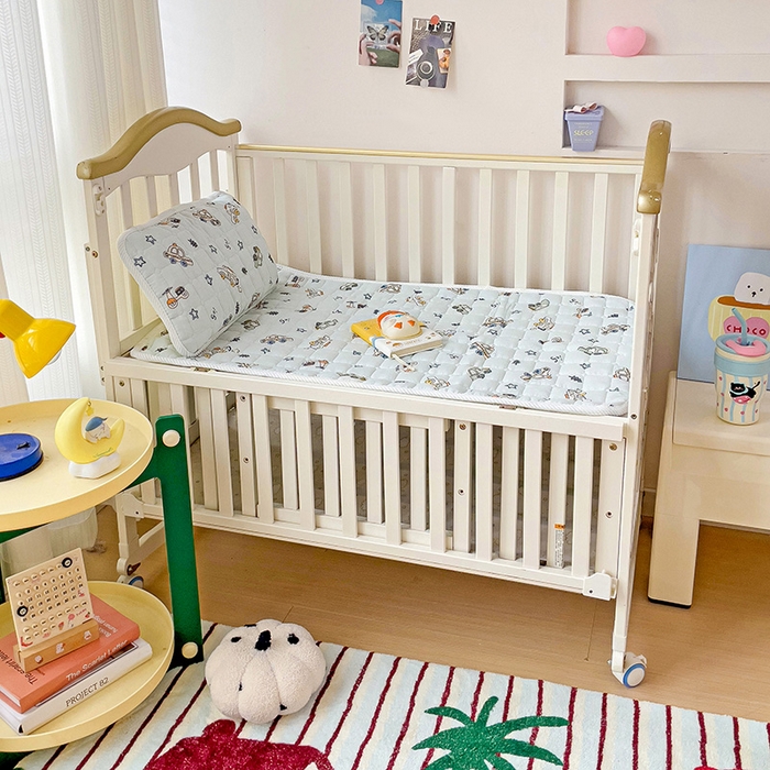 91家纺网 家纺一手货源 找家纺 富馨莱 2025年新款双层纱纯棉软床垫幼儿园儿童床垫 小汽车