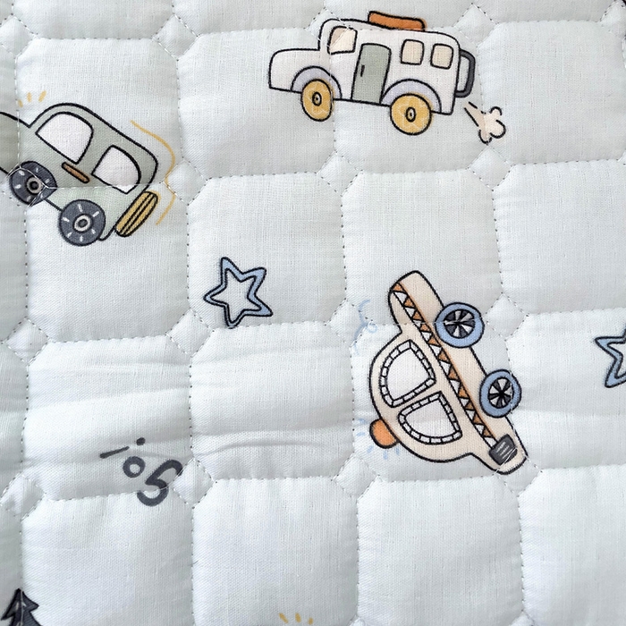 91家纺网 家纺一手货源 找家纺 富馨莱 2025年新款双层纱纯棉软床垫幼儿园儿童床垫 小汽车