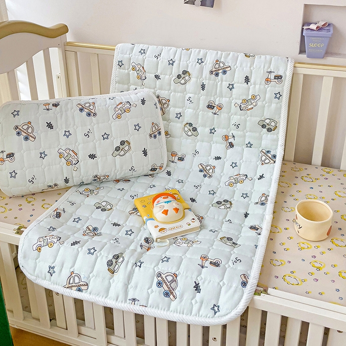 91家纺网 家纺一手货源 找家纺 富馨莱 2025年新款双层纱纯棉软床垫幼儿园儿童床垫 小汽车