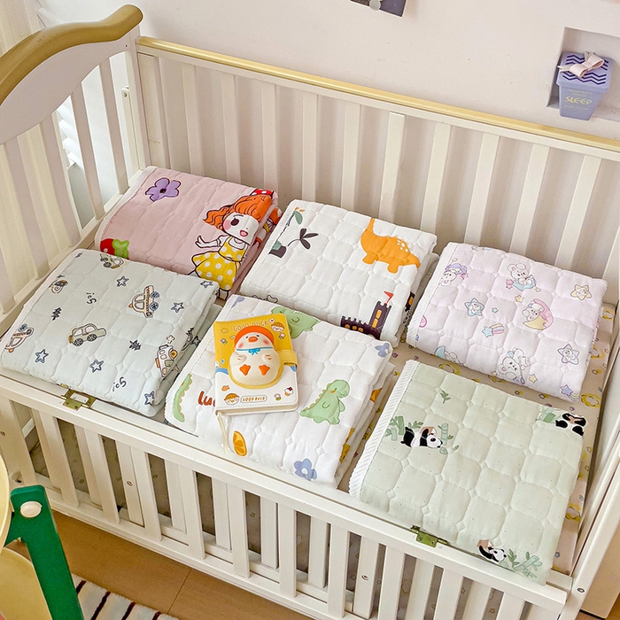 91家纺网 家纺一手货源 找家纺 富馨莱 2025年新款双层纱纯棉软床垫幼儿园儿童床垫 组合图仅供展示