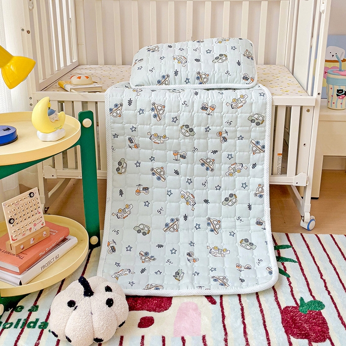 91家纺网 家纺一手货源 找家纺 富馨莱 2025年新款双层纱纯棉软床垫幼儿园儿童床垫 小汽车