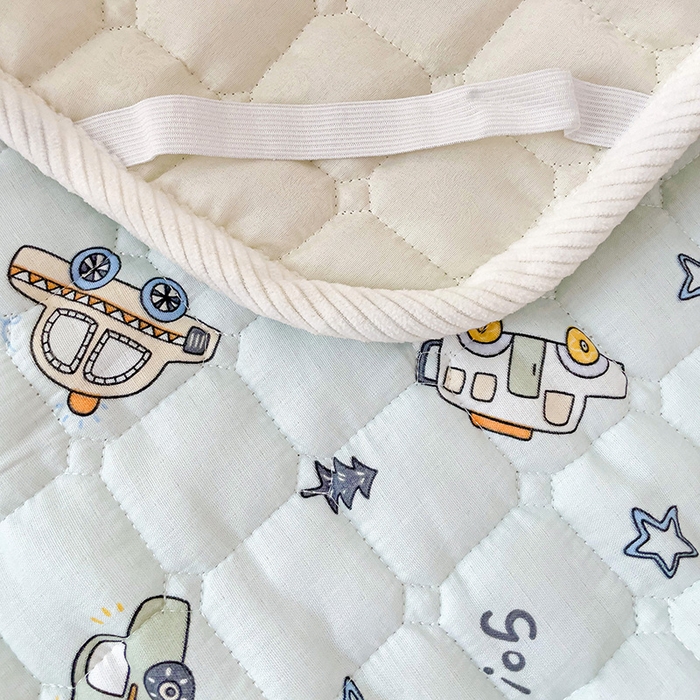 91家纺网 家纺一手货源 找家纺 富馨莱 2025年新款双层纱纯棉软床垫幼儿园儿童床垫 小汽车