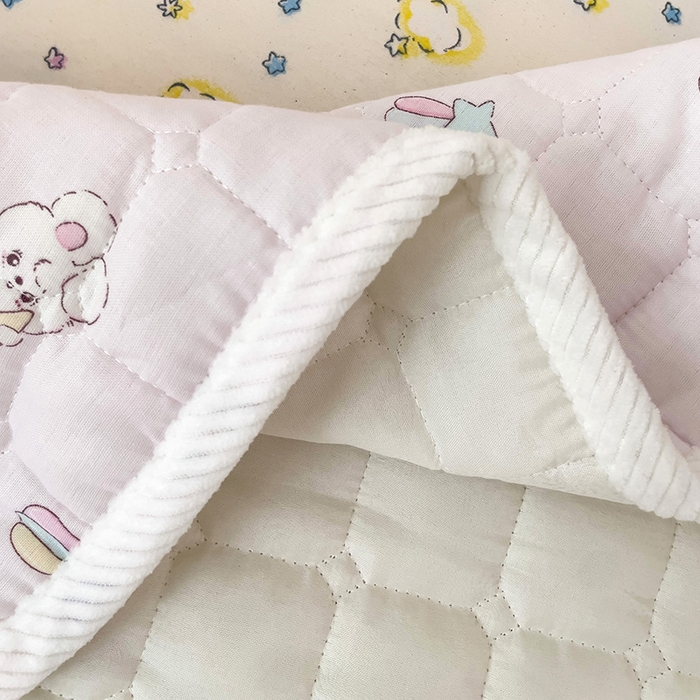 91家纺网 家纺一手货源 找家纺 富馨莱 2025年新款双层纱纯棉软床垫幼儿园儿童床垫 心月兔