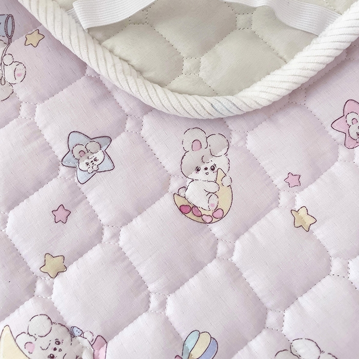 91家纺网 家纺一手货源 找家纺 富馨莱 2025年新款双层纱纯棉软床垫幼儿园儿童床垫 心月兔