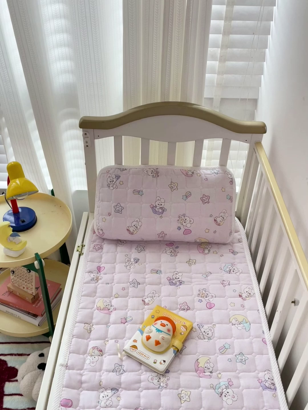 91家纺网 家纺一手货源 找家纺 富馨莱 2025年新款双层纱纯棉软床垫幼儿园儿童床垫 心月兔