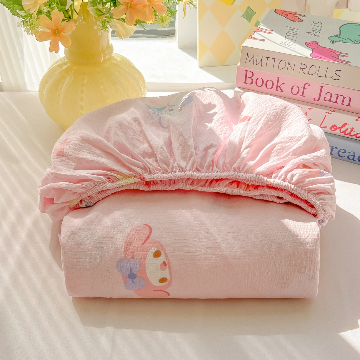 91家纺网 家纺一手货源 找家纺 （总）韩巢家纺 2025新款卡通双层纱床笠单品床笠床笠单件热销款防滑床单床套枕套三件套