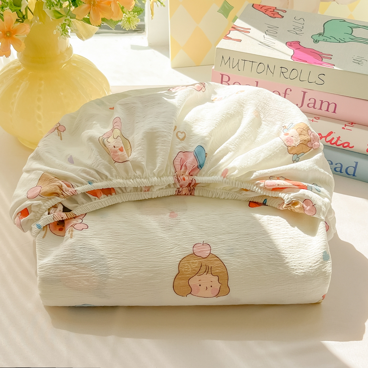 91家纺网 家纺一手货源 找家纺 （总）韩巢家纺 2025新款卡通双层纱床笠单品床笠床笠单件热销款防滑床单床套枕套三件套