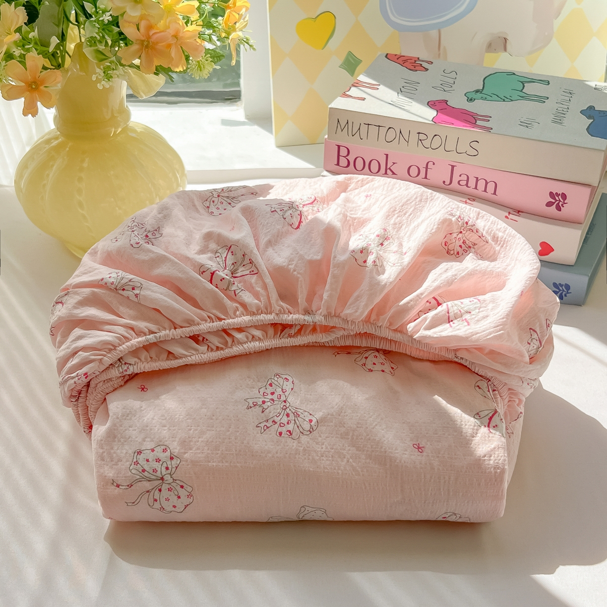 91家纺网 家纺一手货源 找家纺 （总）韩巢家纺 2025新款卡通双层纱床笠单品床笠床笠单件热销款防滑床单床套枕套三件套