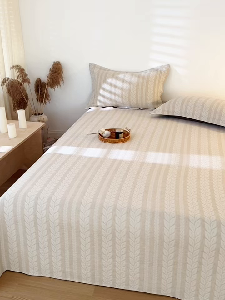 91家纺网 家纺一手货源 找家纺 （总）眠博士 2025新款A类棉麻提花床单单床单床单单件