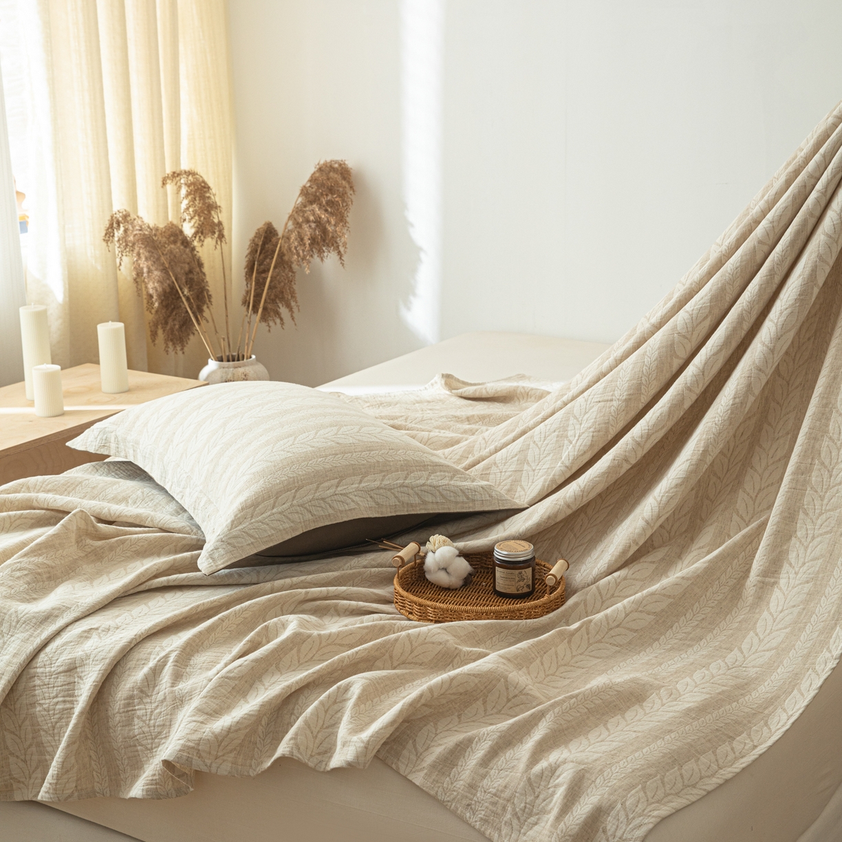 91家纺网 家纺一手货源 找家纺 （总）眠博士 2025新款A类棉麻提花床单单床单床单单件