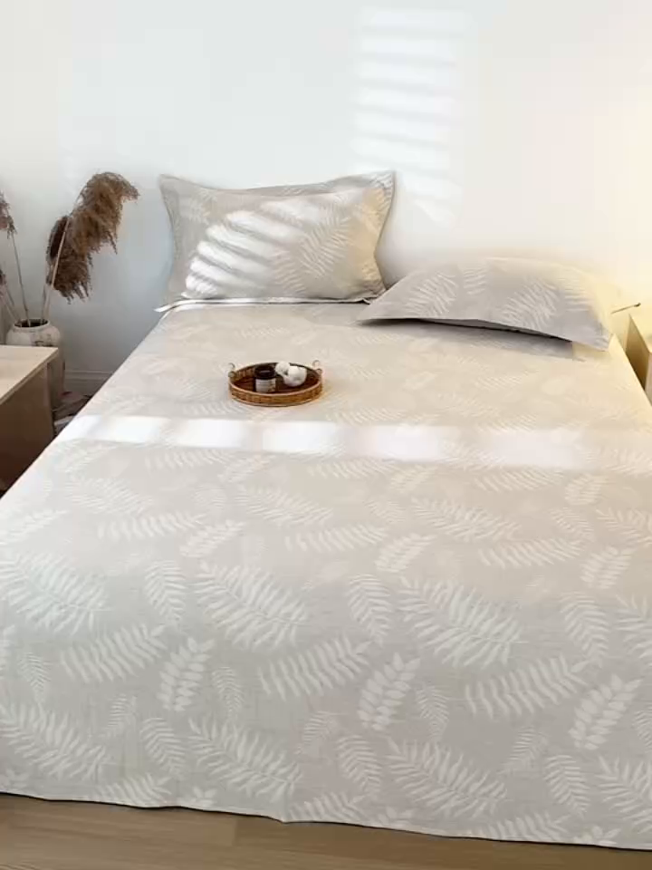 91家纺网 家纺一手货源 找家纺 眠博士 2025新款A类棉麻提花床单单床单床单单件 棉麻床单-花梦如聆