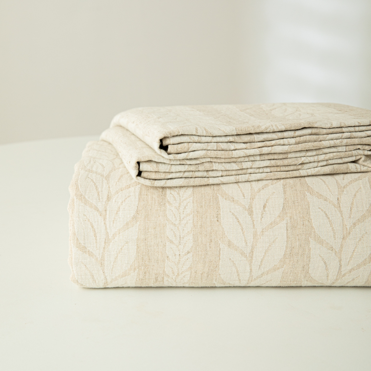 91家纺网 家纺一手货源 找家纺 眠博士 2025新款A类棉麻提花床单单床单床单单件 棉麻床单-大麦