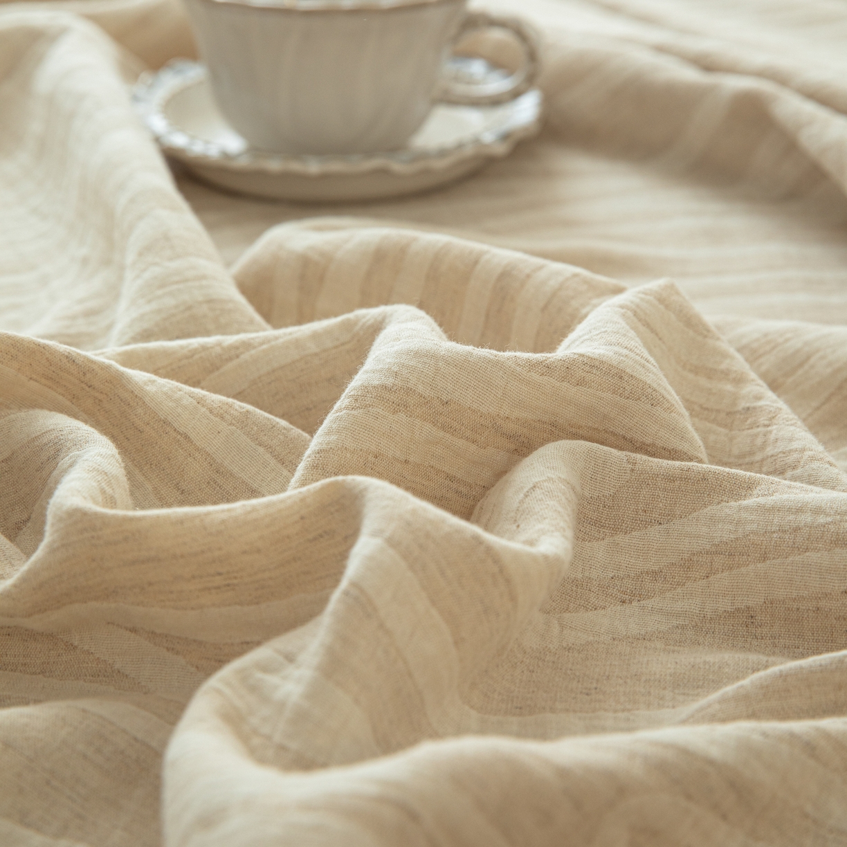 91家纺网 家纺一手货源 找家纺 眠博士 2025新款A类棉麻提花床单单床单床单单件 棉麻床单-树纹