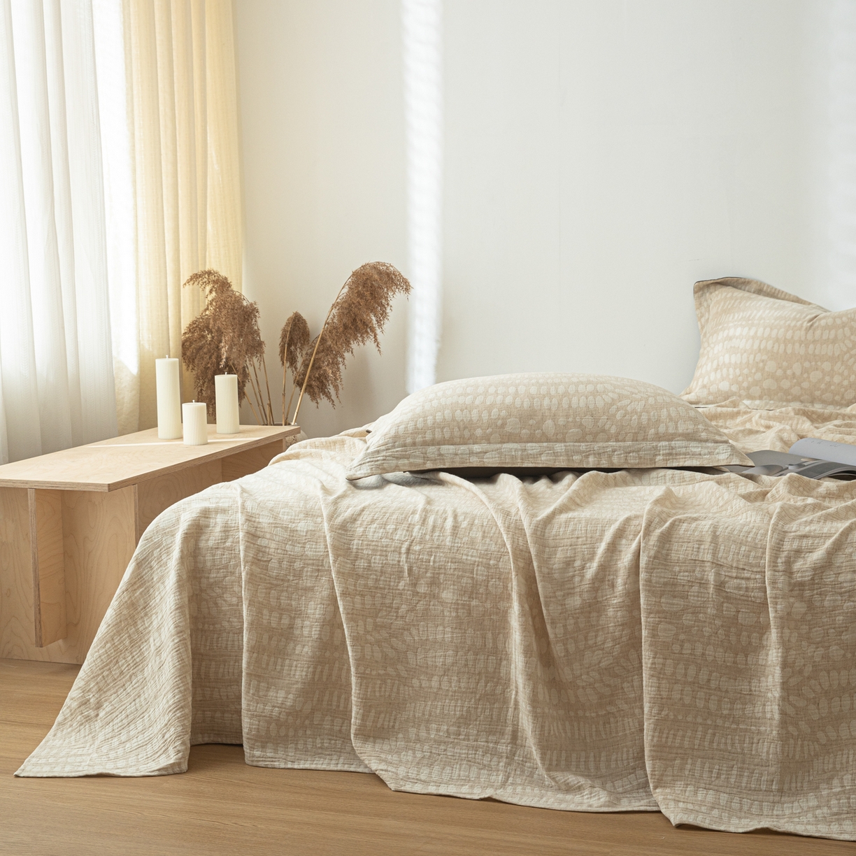 91家纺网 家纺一手货源 找家纺 眠博士 2025新款A类棉麻提花床单单床单床单单件 棉麻床单-豹纹