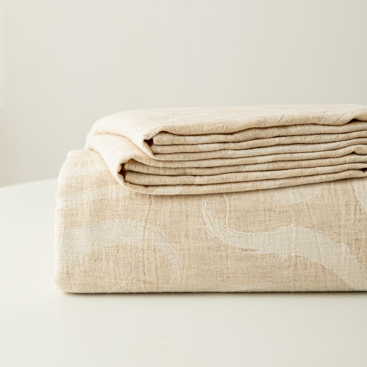 91家纺网 家纺一手货源 找家纺 眠博士 2025新款A类棉麻提花床单单床单床单单件 棉麻床单-灵韵