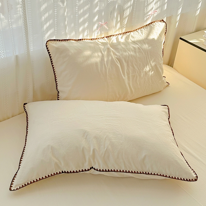 91家纺网 家纺一手货源 找家纺 繁花家居 2025新款高克重云朵棉贝壳边系列四件套 绵绵-奶白