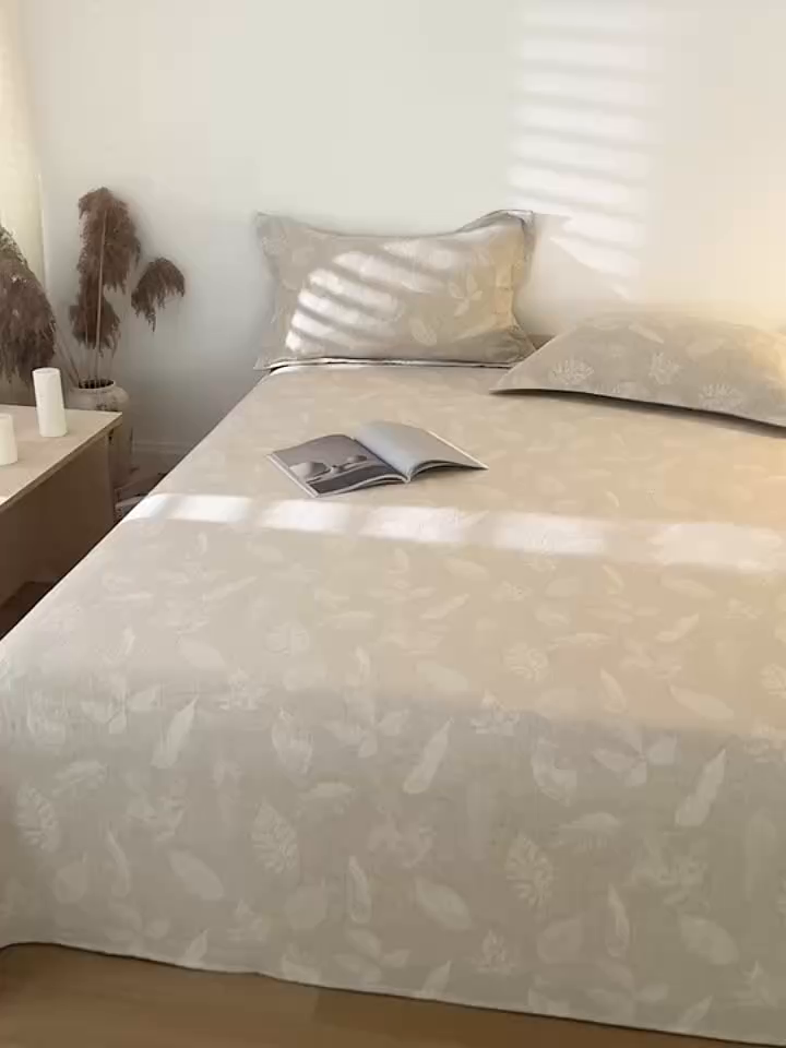 91家纺网 家纺一手货源 找家纺 眠博士 2025新款A类棉麻提花床单单床单床单单件 棉麻床单-丛境花语