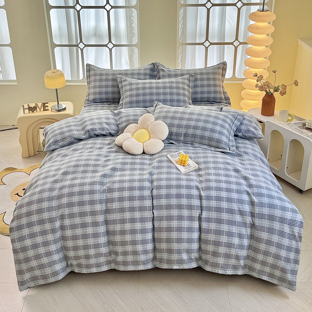 91家纺网 家纺一手货源 找家纺 （总）优尚家纺 2025新款全棉磨毛纯棉喷气印花清新轻奢款四件套