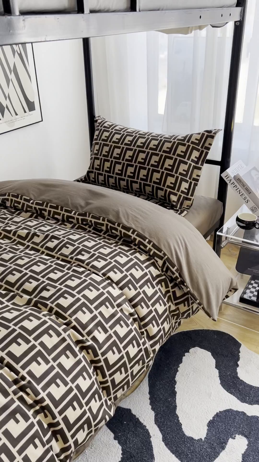 91家纺网 家纺一手货源 找家纺 慕木家纺 2025新款A类高端无印风卡通高克重170克阳光暖绒棉学生套件系列(可供跨境抽空压缩) 芬迪格