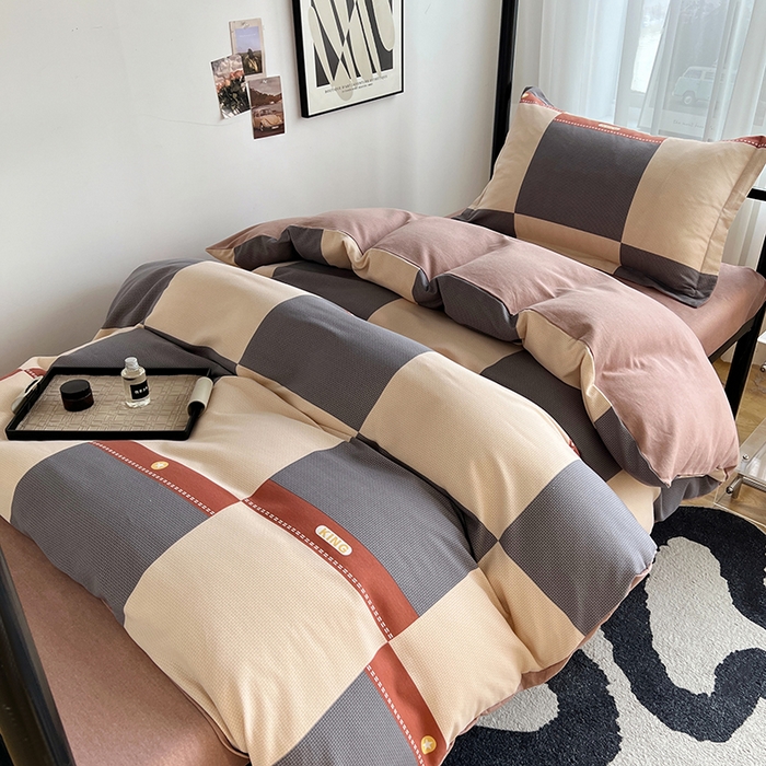 91家纺网 家纺一手货源 找家纺 慕木家纺 2025新款A类高端无印风卡通高克重170克阳光暖绒棉学生套件系列(可供跨境抽空压缩) 爵士氛围