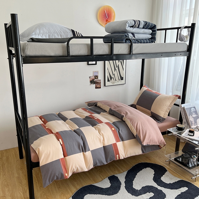 91家纺网 家纺一手货源 找家纺 慕木家纺 2025新款A类高端无印风卡通高克重170克阳光暖绒棉学生套件系列(可供跨境抽空压缩) 爵士氛围