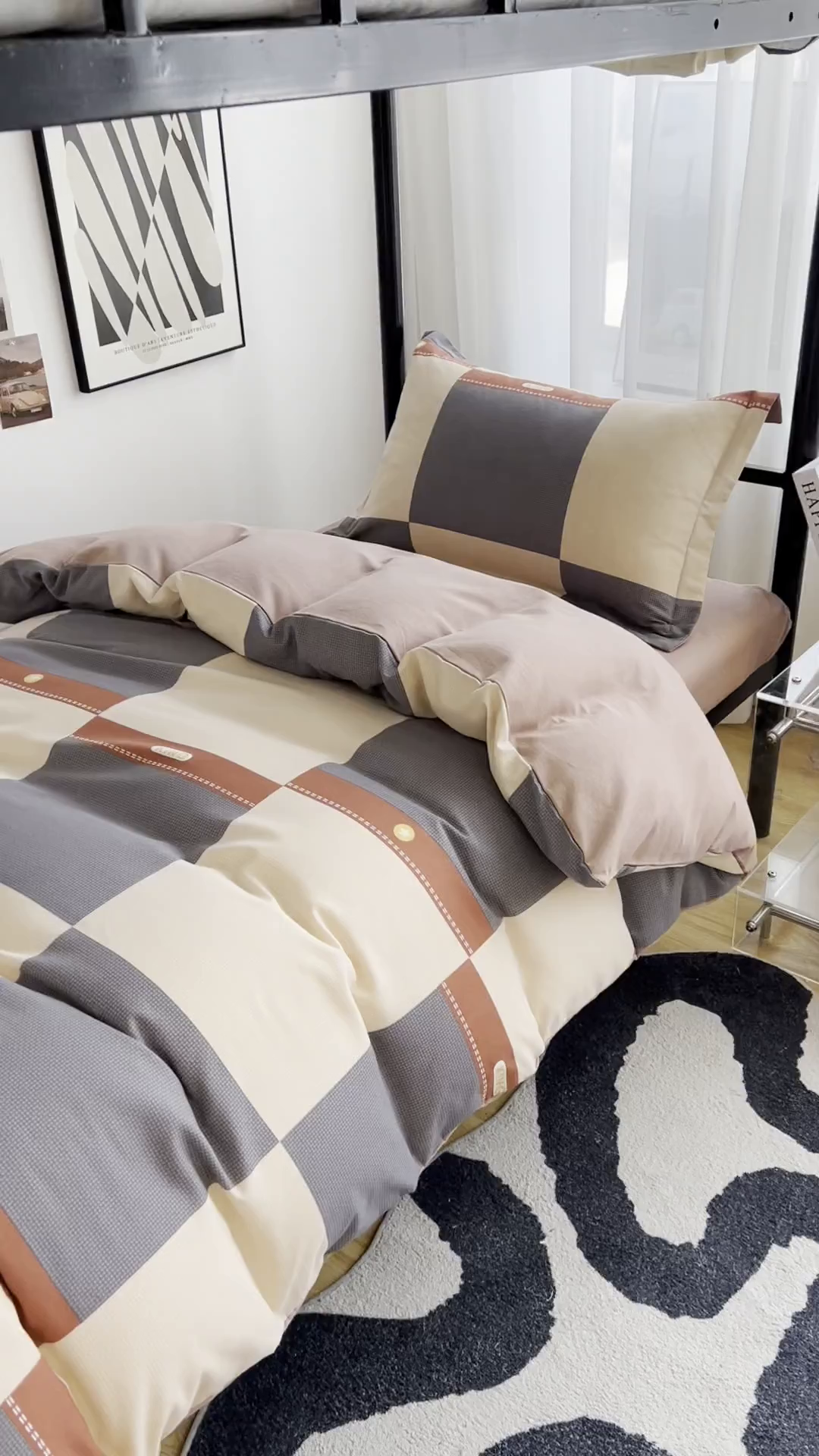 91家纺网 家纺一手货源 找家纺 慕木家纺 2025新款A类高端无印风卡通高克重170克阳光暖绒棉学生套件系列(可供跨境抽空压缩) 爵士氛围