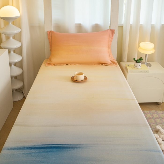 91家纺网 家纺一手货源 找家纺 舒慕家纺 2025新款天丝竹纤维学生软凉席 极光-蓝