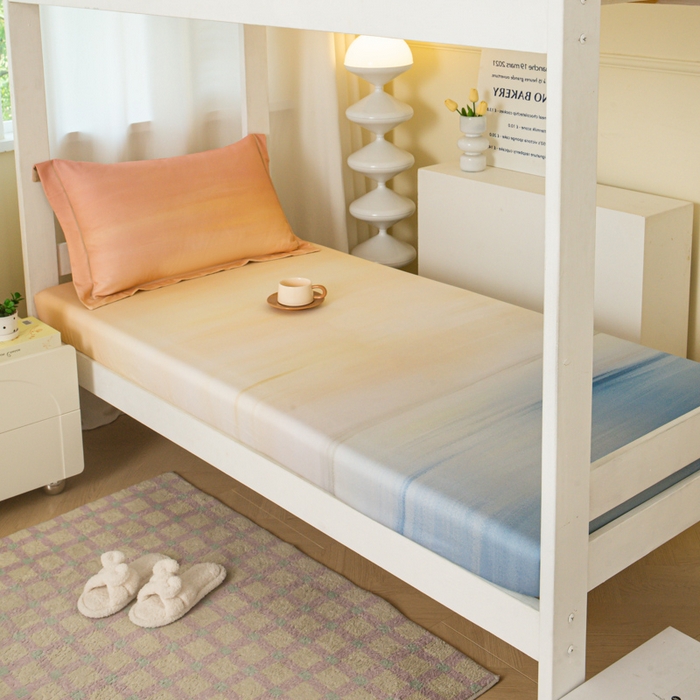 91家纺网 家纺一手货源 找家纺 舒慕家纺 2025新款天丝竹纤维学生软凉席 极光-蓝