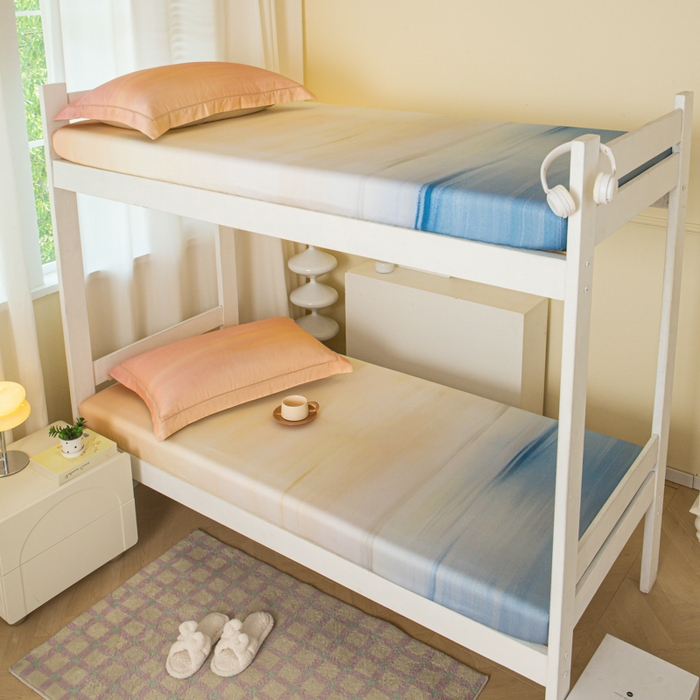 91家纺网 家纺一手货源 找家纺 舒慕家纺 2025新款天丝竹纤维学生软凉席 极光-蓝