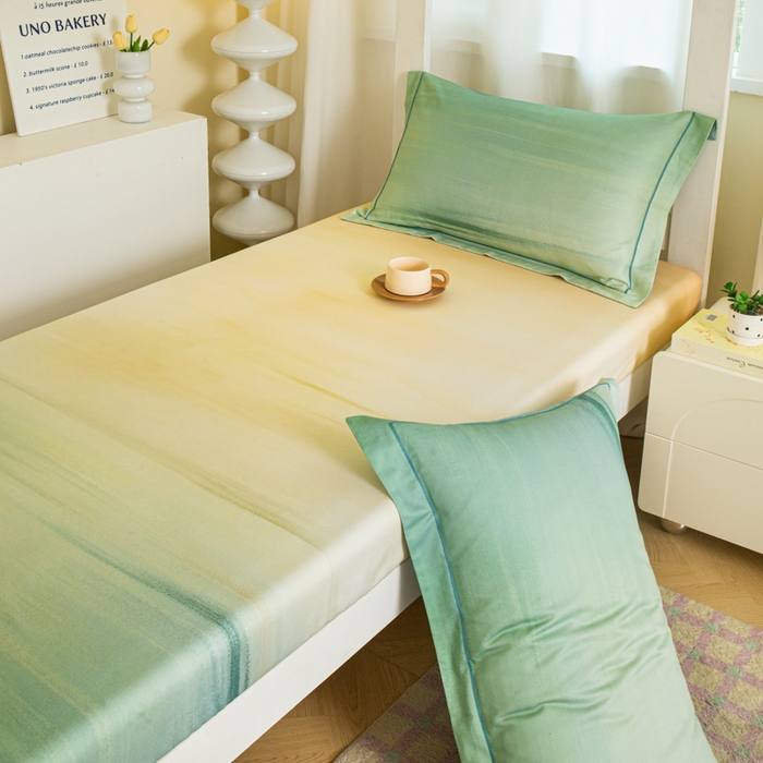 91家纺网 家纺一手货源 找家纺 舒慕家纺 2025新款天丝竹纤维学生软凉席 极光-绿