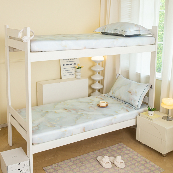 91家纺网 家纺一手货源 找家纺 舒慕家纺 2025新款天丝竹纤维学生软凉席 梦境-灰