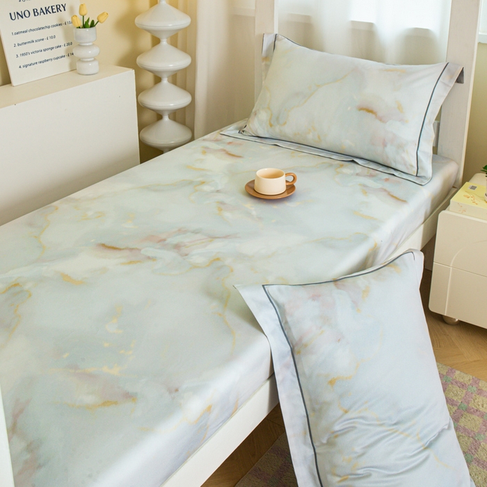 91家纺网 家纺一手货源 找家纺 舒慕家纺 2025新款天丝竹纤维学生软凉席 梦境-灰