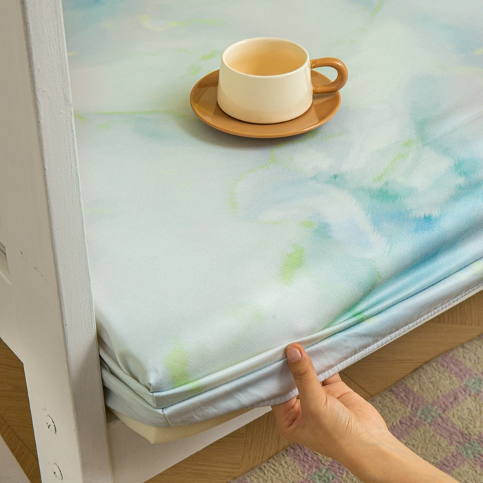 91家纺网 家纺一手货源 找家纺 舒慕家纺 2025新款天丝竹纤维学生软凉席 梦境-蓝