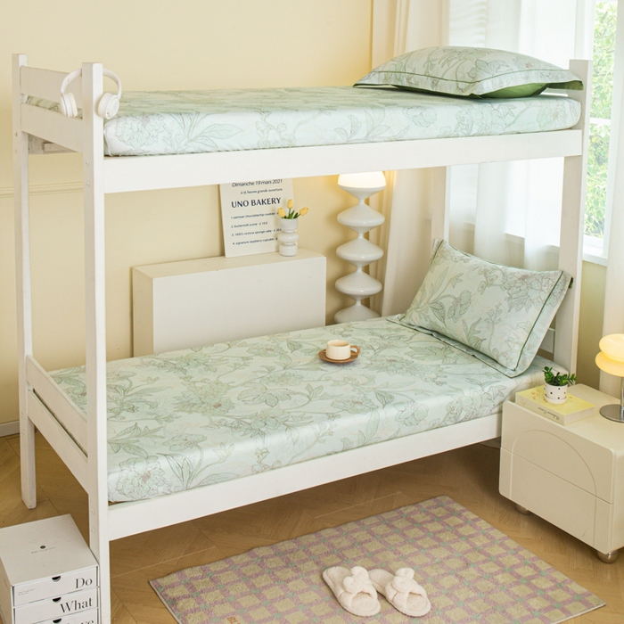 91家纺网 家纺一手货源 找家纺 舒慕家纺 2025新款天丝竹纤维学生软凉席 莫奈-绿