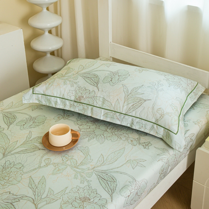 91家纺网 家纺一手货源 找家纺 舒慕家纺 2025新款天丝竹纤维学生软凉席 莫奈-绿