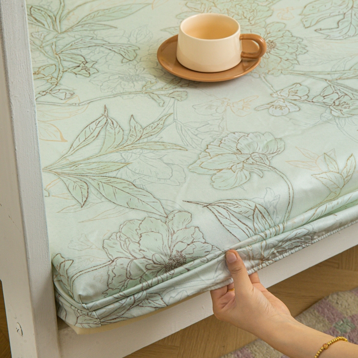 91家纺网 家纺一手货源 找家纺 舒慕家纺 2025新款天丝竹纤维学生软凉席 莫奈-绿