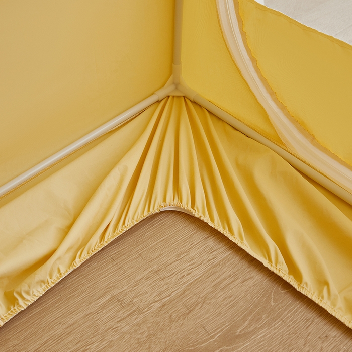 91家纺网 家纺一手货源 找家纺 薇梦蚊帐 2025新款学生宿舍遮光渐变蚊帐 渐变花边-嫩黄