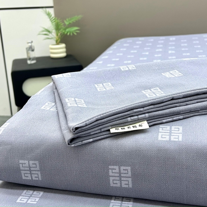 91家纺网 家纺一手货源 找家纺 （总）雲归梦 2025新款原棉老粗布床单席子凉席印花三件套