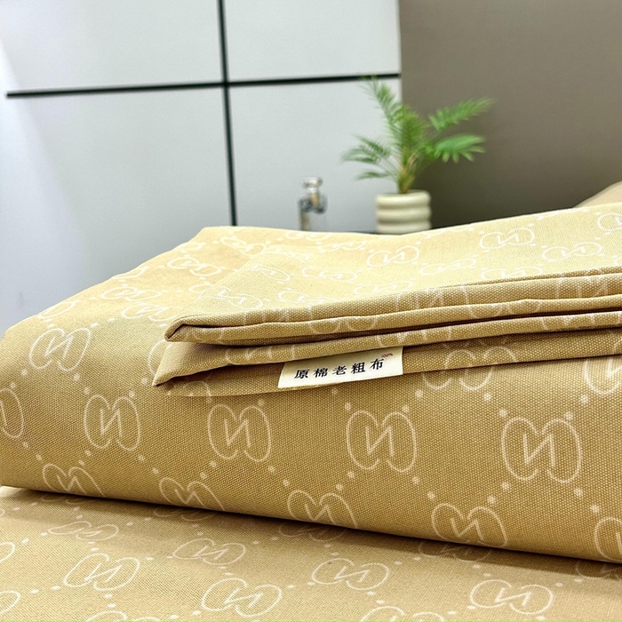 雲归梦 2025新款原棉老粗布床单席子凉席印花三件套 安娜