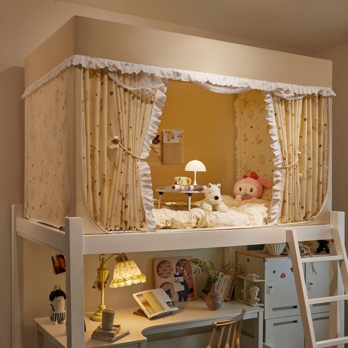 91家纺网 家纺一手货源 找家纺 （总）薇梦蚊帐 2025新款遮光床帘刺绣款学生蚊帐抱抱熊系列