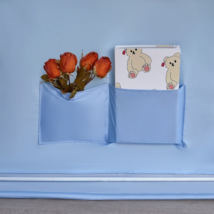 91家纺网 家纺一手货源 找家纺 薇梦蚊帐 2025新款遮光床帘刺绣款学生蚊帐-抱抱熊 好朋友-天蓝