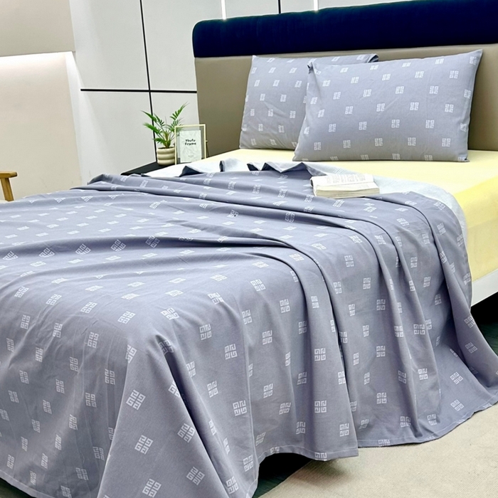 91家纺网 家纺一手货源 找家纺 雲归梦 2025新款原棉老粗布床单席子凉席印花三件套 梵希兰