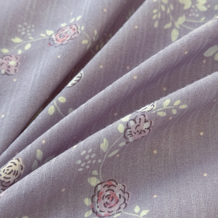 91家纺网 家纺一手货源 找家纺 可可家纺 2025直播热款亲肤有氧提花小竺棉四件套 星辰花紫 