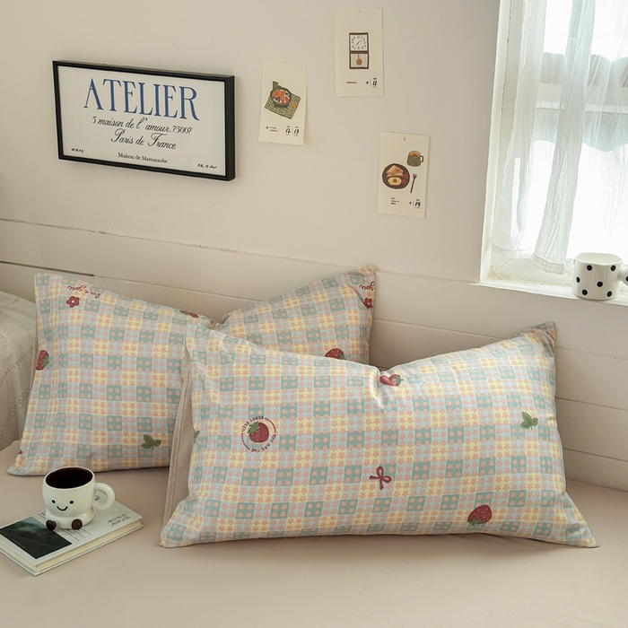 91家纺网 家纺一手货源 找家纺 可可家纺 2025直播热款亲肤有氧提花小竺棉四件套 莓天开星