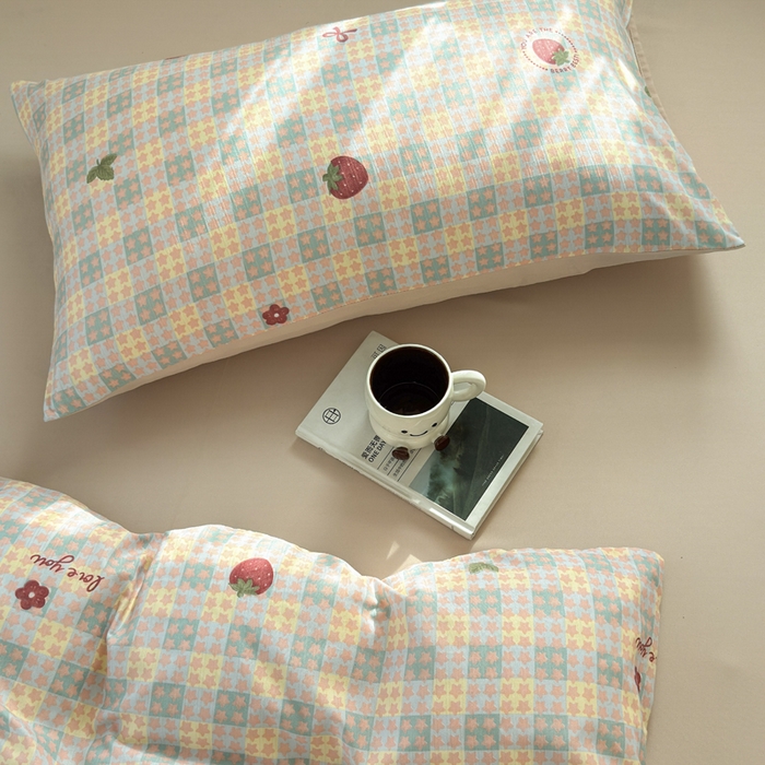 91家纺网 家纺一手货源 找家纺 可可家纺 2025直播热款亲肤有氧提花小竺棉四件套 莓天开星