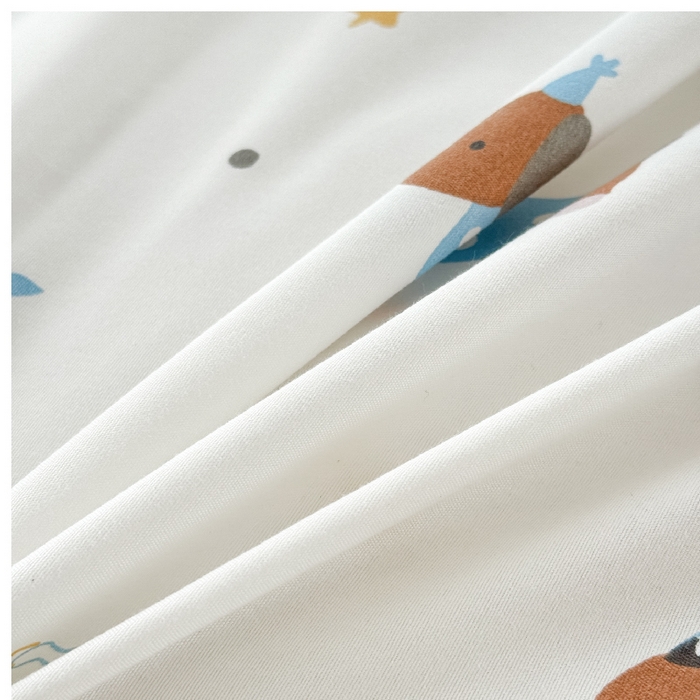 91家纺网 家纺一手货源 找家纺 可可家纺 2025新款印花卡通芦荟棉枕套亲肤信封式枕头套小清新 星星腊肠狗