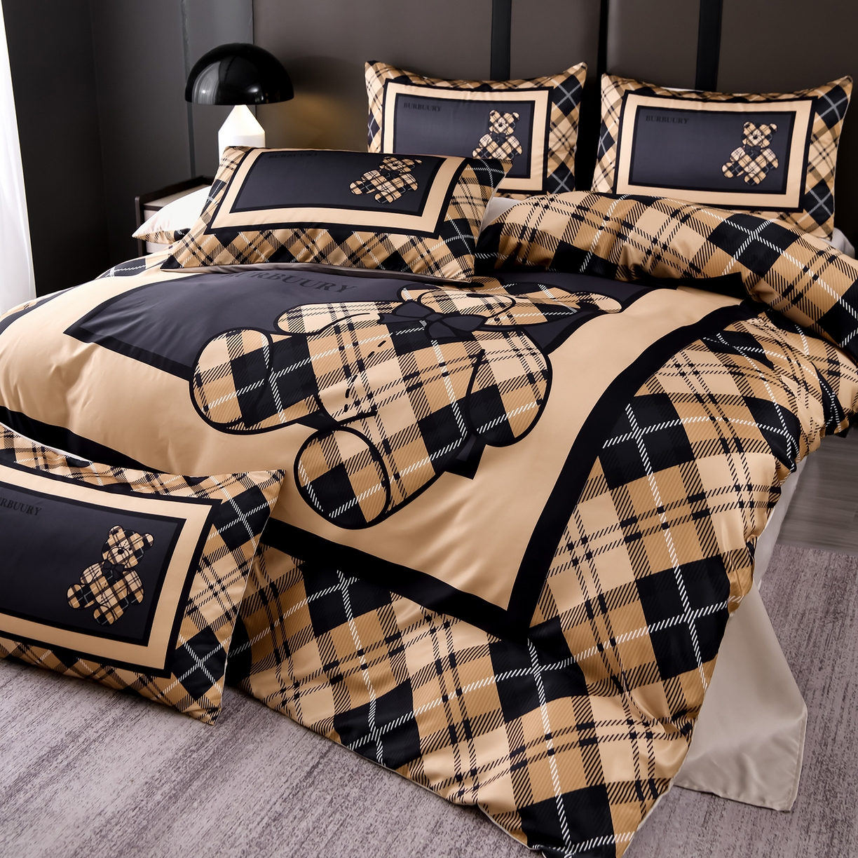 91家纺网 家纺一手货源 找家纺 娜娜 2025新款水洗真丝数码印花四件套 熊先生