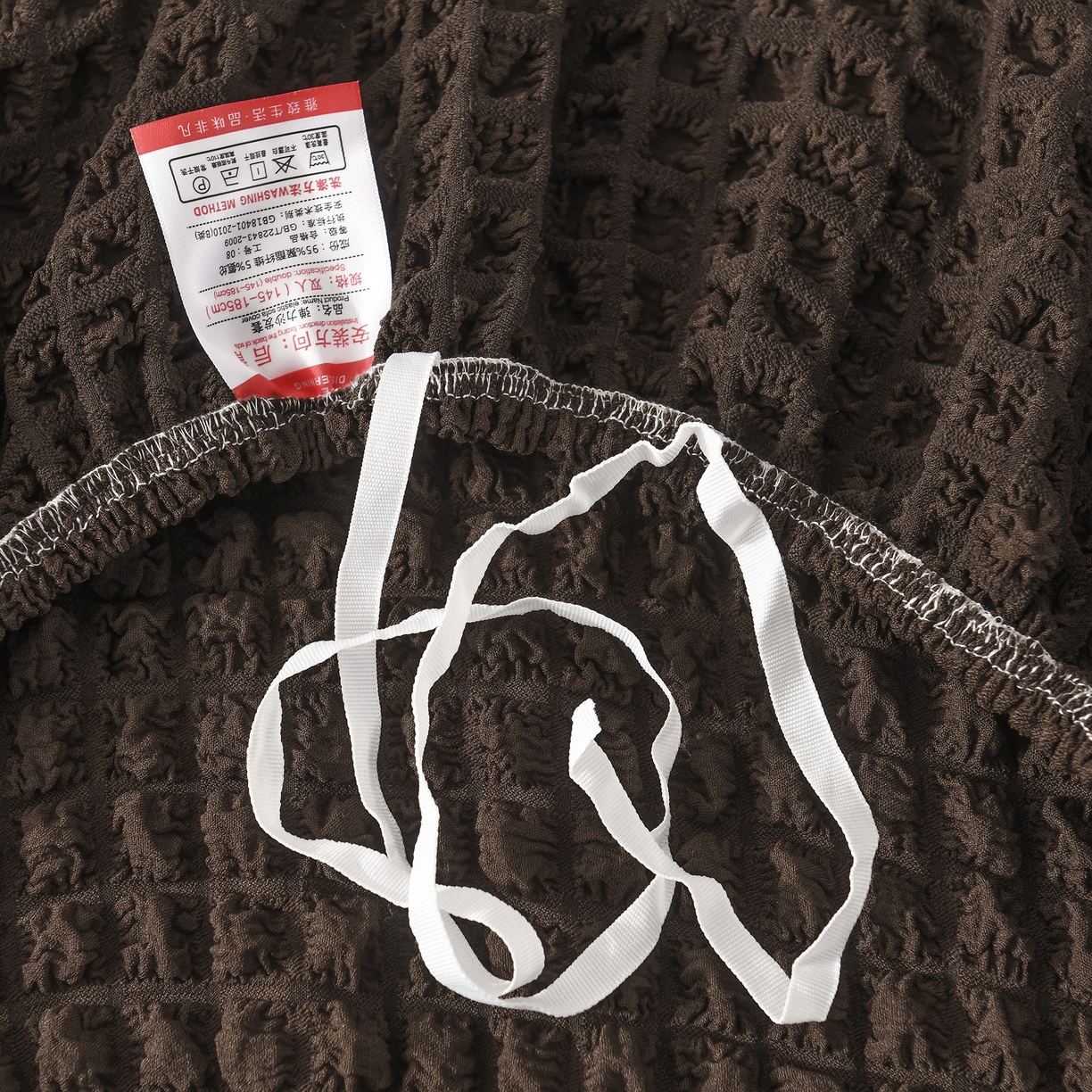 91家纺网 家纺一手货源 找家纺 布兰鸟【沙发套】 2025新款泡纱沙发套【英文常规款】 单色浓咖