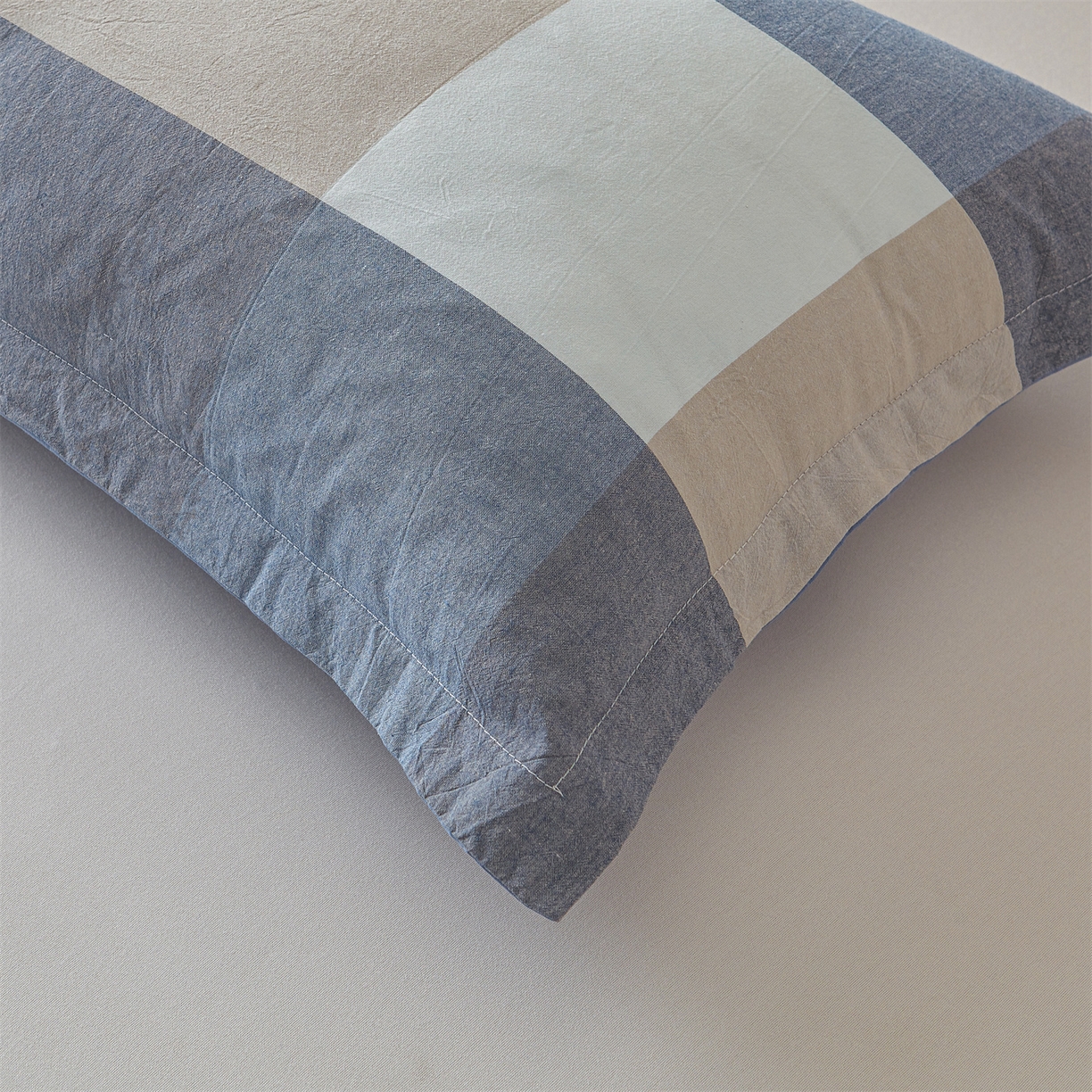 91家纺网 家纺一手货源 找家纺 西域种棉人·千百笠 2025新款A类可拆卸里外全棉100%新疆棉花被子冬被全棉单人学生宿舍加厚保暖春 蓝大格